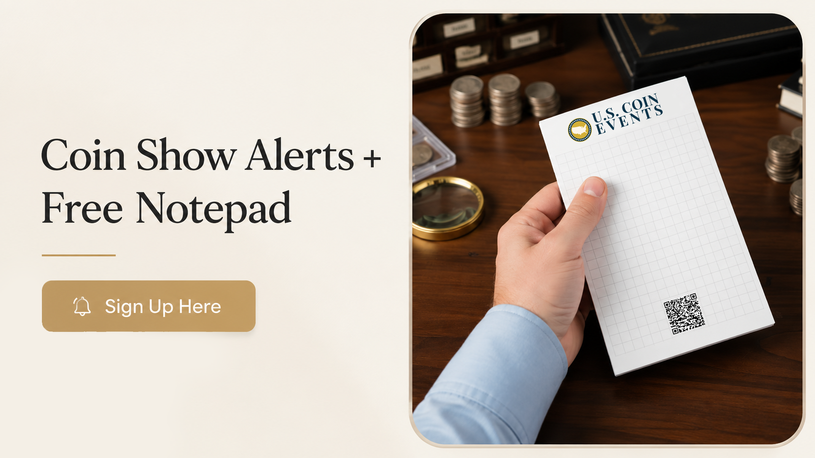 Sign up for coin show alerts